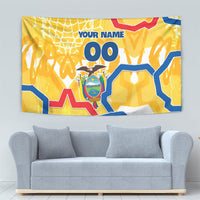 Personalized Ecuador Football Condor Mascot Tapestry Golden Wings of La Tri