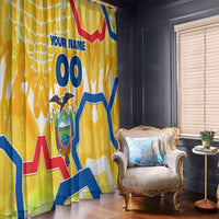 Personalized Ecuador Football Condor Mascot Window Curtain Golden Wings of La Tri