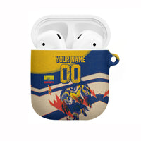 Personalized Ecuador Football AirPods Case Condor Vintage Grunge National Pride Soccer Mascot