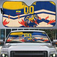 Personalized Ecuador Football Auto Sun Shade Condor Vintage Grunge National Pride Soccer Mascot
