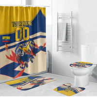 Personalized Ecuador Football Bathroom Set Condor Vintage Grunge National Pride Soccer Mascot