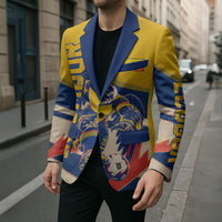 Personalized Ecuador Football Blazer Condor Vintage Grunge National Pride Soccer Mascot