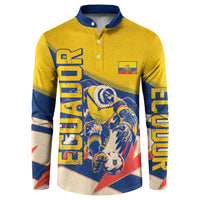Personalized Ecuador Football Button Sweatshirt Condor Vintage Grunge National Pride Soccer Mascot