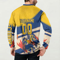 Personalized Ecuador Football Button Sweatshirt Condor Vintage Grunge National Pride Soccer Mascot