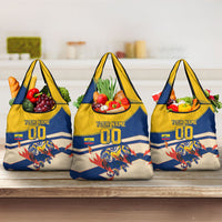 Personalized Ecuador Football Grocery Bag Condor Vintage Grunge National Pride Soccer Mascot