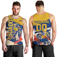 Personalized Ecuador Football Men Tank Top Condor Vintage Grunge National Pride Soccer Mascot