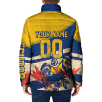 Personalized Ecuador Football Padded Jacket Condor Vintage Grunge National Pride Soccer Mascot