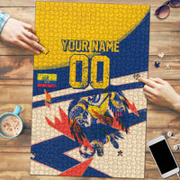 Personalized Ecuador Football Puzzle Condor Vintage Grunge National Pride Soccer Mascot