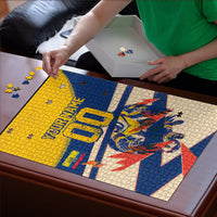 Personalized Ecuador Football Puzzle Condor Vintage Grunge National Pride Soccer Mascot