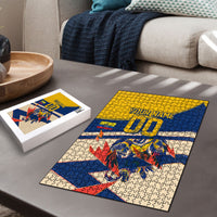 Personalized Ecuador Football Puzzle Condor Vintage Grunge National Pride Soccer Mascot