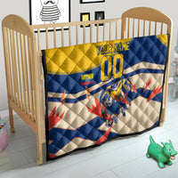 Personalized Ecuador Football Quilt Condor Vintage Grunge National Pride Soccer Mascot