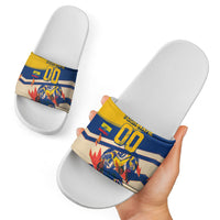 Personalized Ecuador Football Slide Sandals Condor Vintage Grunge National Pride Soccer Mascot