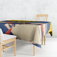 Personalized Ecuador Football Tablecloth Condor Vintage Grunge National Pride Soccer Mascot