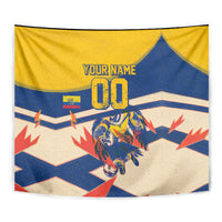 Personalized Ecuador Football Tapestry Condor Vintage Grunge National Pride Soccer Mascot