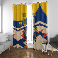 Personalized Ecuador Football Window Curtain Condor Vintage Grunge National Pride Soccer Mascot