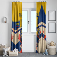 Personalized Ecuador Football Window Curtain Condor Vintage Grunge National Pride Soccer Mascot