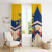 Personalized Ecuador Football Window Curtain Condor Vintage Grunge National Pride Soccer Mascot