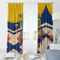 Personalized Ecuador Football Window Curtain Condor Vintage Grunge National Pride Soccer Mascot