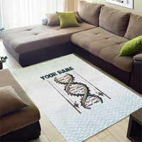 Fishing DNA Area Rug Colorful Fish Illustrations on White Scale For Fisherman - Wonder Print Shop