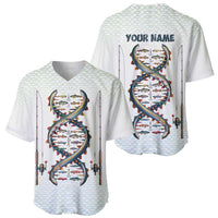 Fishing DNA Baseball Jersey Colorful Fish Illustrations on White Scale For Fisherman - Wonder Print Shop