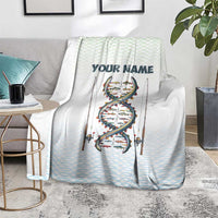Fishing DNA Blanket Colorful Fish Illustrations on White Scale For Fisherman - Wonder Print Shop