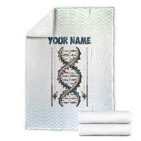 Fishing DNA Blanket Colorful Fish Illustrations on White Scale For Fisherman - Wonder Print Shop
