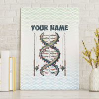 Fishing DNA Canvas Wall Art Colorful Fish Illustrations on White Scale For Fisherman - Wonder Print Shop