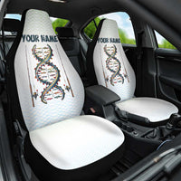 Fishing DNA Car Seat Cover Colorful Fish Illustrations on White Scale For Fisherman - Wonder Print Shop