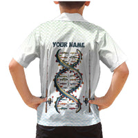 Fishing DNA Family Matching Mermaid Dress and Hawaiian Shirt Colorful Fish Illustrations on White Scale For Fisherman - Wonder Print Shop
