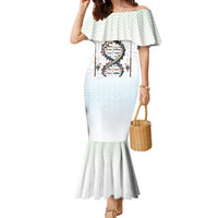 Fishing DNA Family Matching Mermaid Dress and Hawaiian Shirt Colorful Fish Illustrations on White Scale For Fisherman - Wonder Print Shop