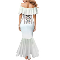 Fishing DNA Family Matching Mermaid Dress and Hawaiian Shirt Colorful Fish Illustrations on White Scale For Fisherman - Wonder Print Shop