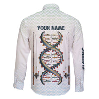 Fishing DNA Family Matching Off The Shoulder Long Sleeve Dress and Hawaiian Shirt Colorful Fish Illustrations on White Scale For Fisherman - Wonder Print Shop