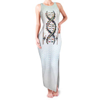 Fishing DNA Family Matching Tank Maxi Dress and Hawaiian Shirt Colorful Fish Illustrations on White Scale For Fisherman - Wonder Print Shop