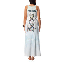 Fishing DNA Family Matching Tank Maxi Dress and Hawaiian Shirt Colorful Fish Illustrations on White Scale For Fisherman - Wonder Print Shop