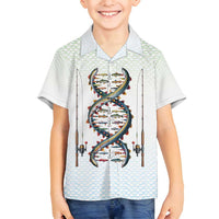Fishing DNA Family Matching Tank Maxi Dress and Hawaiian Shirt Colorful Fish Illustrations on White Scale For Fisherman - Wonder Print Shop