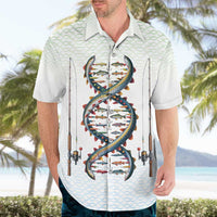 Fishing DNA Hawaiian Shirt Colorful Fish Illustrations on White Scale For Fisherman - Wonder Print Shop