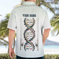 Fishing DNA Hawaiian Shirt Colorful Fish Illustrations on White Scale For Fisherman - Wonder Print Shop