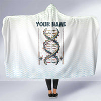 Fishing DNA Hooded Blanket Colorful Fish Illustrations on White Scale For Fisherman - Wonder Print Shop