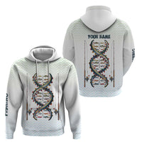 Fishing DNA Hoodie Colorful Fish Illustrations on White Scale For Fisherman - Wonder Print Shop