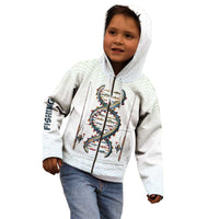 Fishing DNA Kid Hoodie Colorful Fish Illustrations on White Scale For Fisherman - Wonder Print Shop
