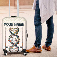 Fishing DNA Luggage Cover Colorful Fish Illustrations on White Scale For Fisherman - Wonder Print Shop
