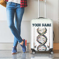 Fishing DNA Luggage Cover Colorful Fish Illustrations on White Scale For Fisherman - Wonder Print Shop