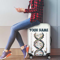 Fishing DNA Luggage Cover Colorful Fish Illustrations on White Scale For Fisherman - Wonder Print Shop