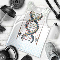 Fishing DNA Men Tank Top Colorful Fish Illustrations on White Scale For Fisherman - Wonder Print Shop