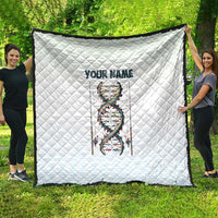 Fishing DNA Quilt Colorful Fish Illustrations on White Scale For Fisherman - Wonder Print Shop