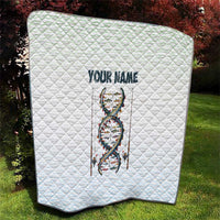 Fishing DNA Quilt Colorful Fish Illustrations on White Scale For Fisherman - Wonder Print Shop