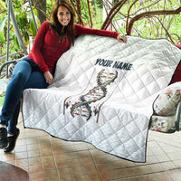 Fishing DNA Quilt Colorful Fish Illustrations on White Scale For Fisherman - Wonder Print Shop