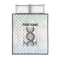 Fishing DNA Quilt Bed Set Colorful Fish Illustrations on White Scale For Fisherman - Wonder Print Shop