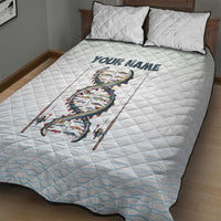 Fishing DNA Quilt Bed Set Colorful Fish Illustrations on White Scale For Fisherman - Wonder Print Shop