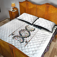 Fishing DNA Quilt Bed Set Colorful Fish Illustrations on White Scale For Fisherman - Wonder Print Shop